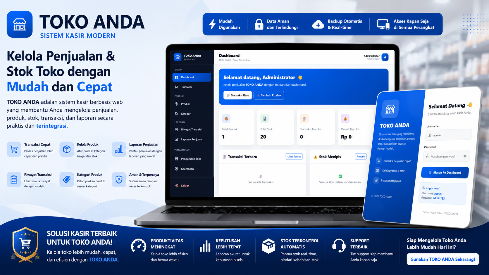Sistem Kasir & Manajemen Toko Berbasis Web